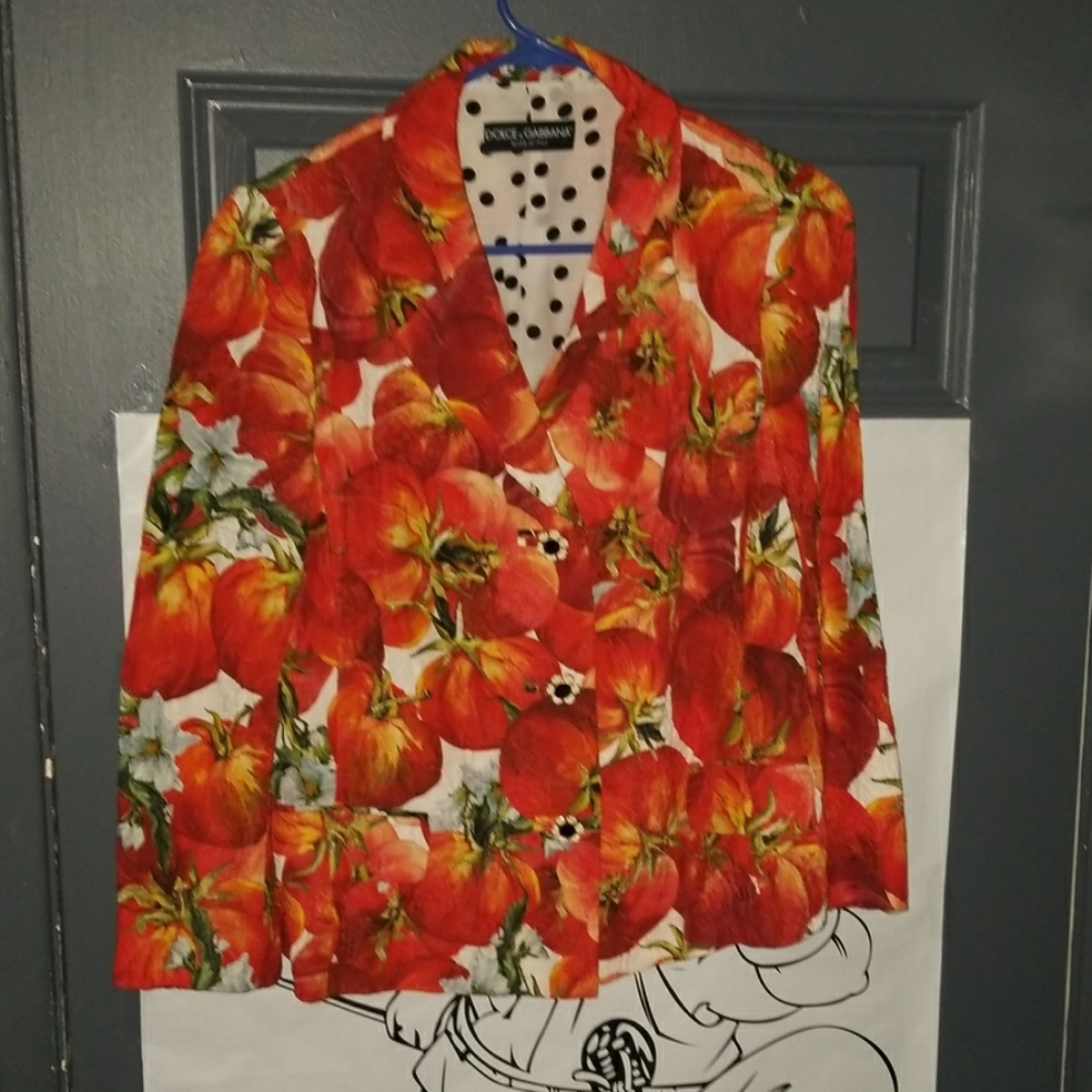 DOLCE & GABBANA tomato floral blazer